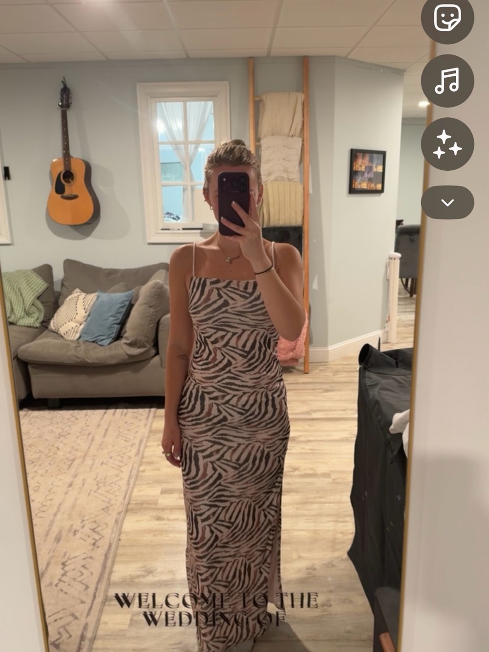 Charlotte Russe Pink and Black Zebra-Print Maxi Slip Dress